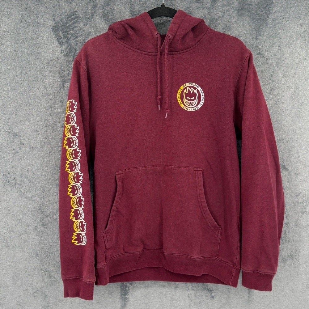 Spitfire Sweatshirt Mens Size S Bighead Hoodie Skater Archive Distressed Maroon